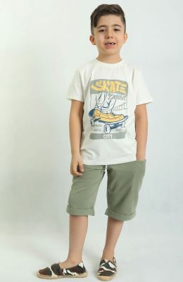 تیشرت یکرو لایکرا و شلوارک دورس دو نخ