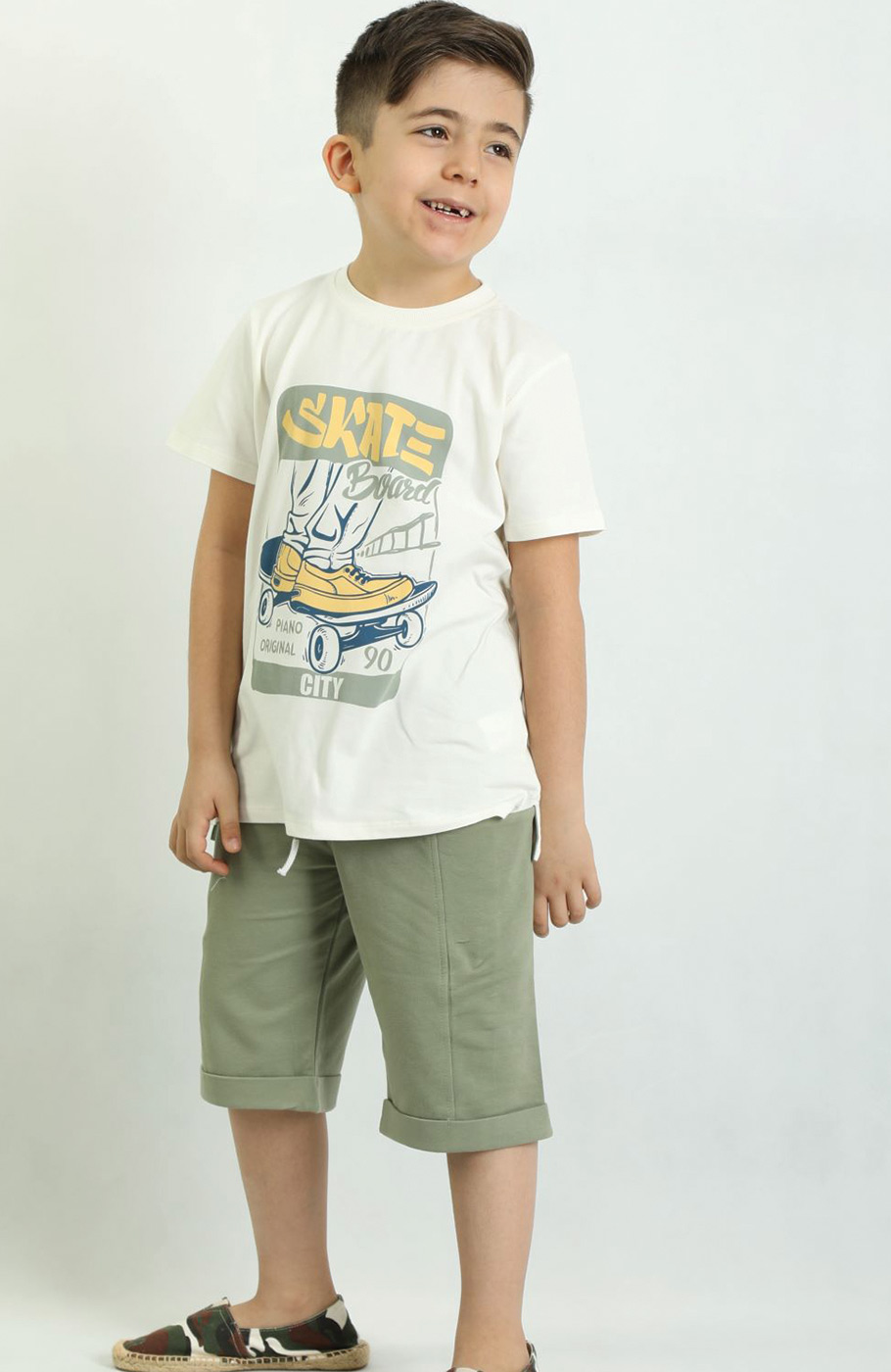 تیشرت یکرو لایکرا و شلوارک دورس دو نخ