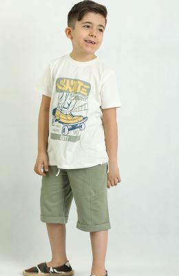 تیشرت یکرو لایکرا و شلوارک دورس دو نخ