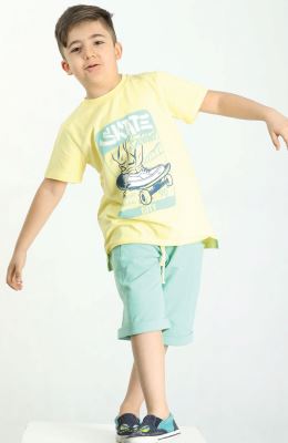 تیشرت یکرو لایکرا و شلوارک دورس دو نخ