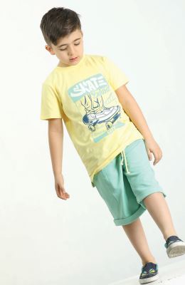 تیشرت یکرو لایکرا و شلوارک دورس دو نخ