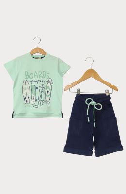 تیشرت یکرو لایکرا و شلوارک دورس دو نخ