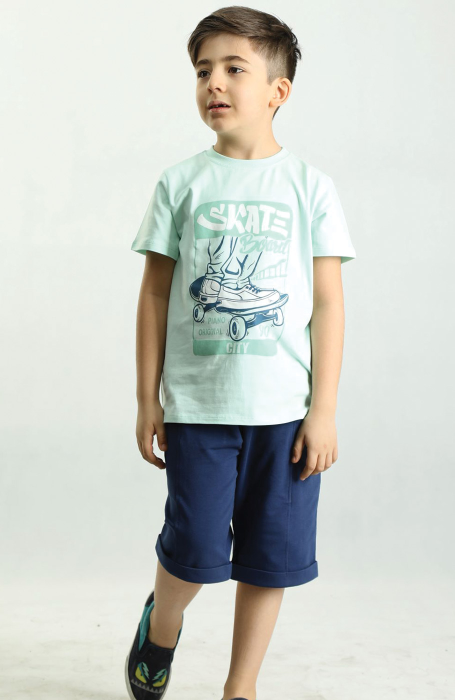 تیشرت یکرو لایکرا و شلوارک دورس دو نخ