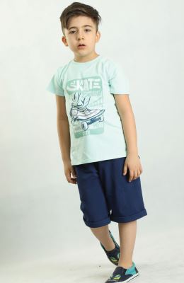 تیشرت یکرو لایکرا و شلوارک دورس دو نخ