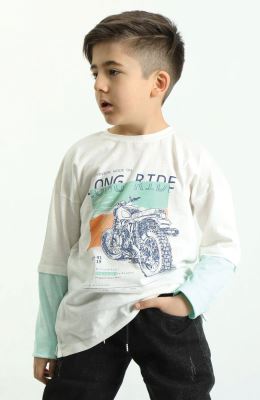 بلوز یکرو اسلپ آستین دو تکه