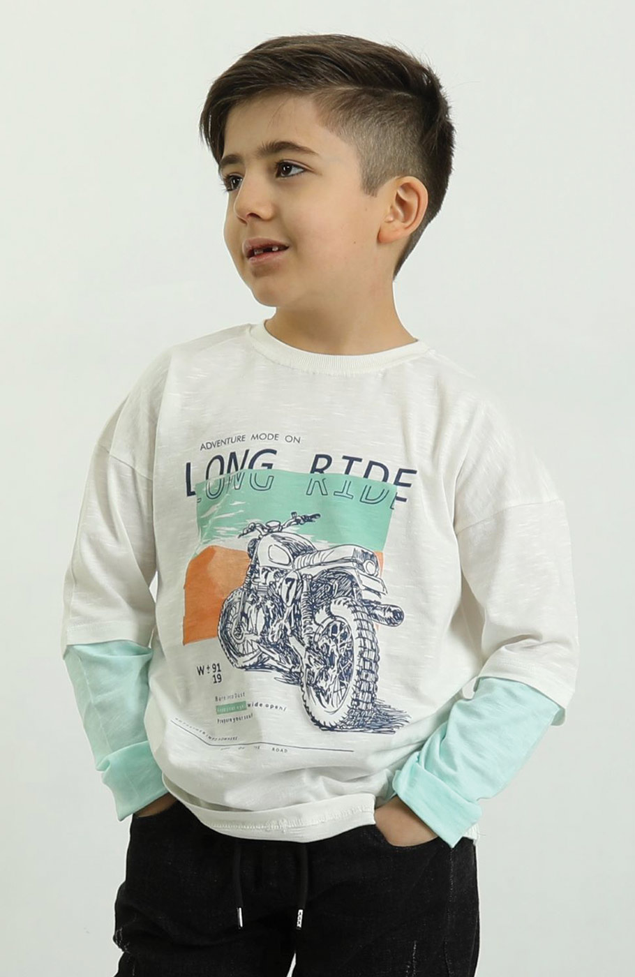 بلوز یکرو اسلپ آستین دو تکه