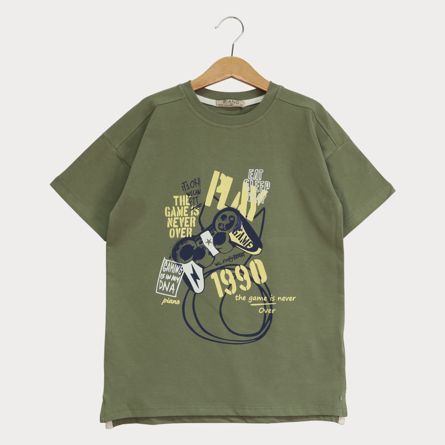 تیشرت یکرو لایکرا سرشانه برگشته