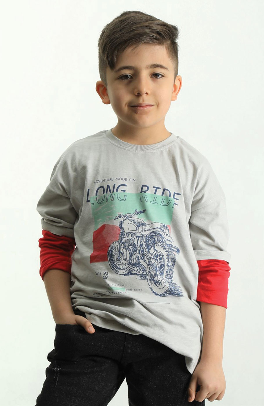 بلوز یکرو اسلپ آستین دو تکه