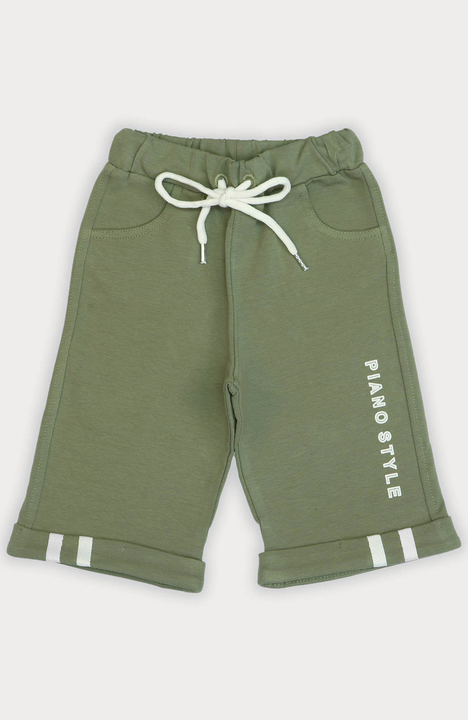 شلوارک دورس دو نخ دمپا نوار کتان دار