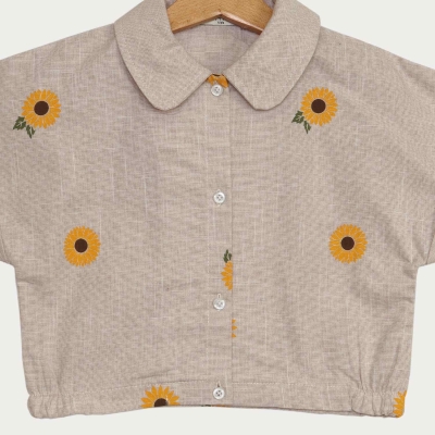 شومیز لینن اسلپ آستین کوتاه