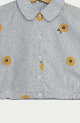 شومیز لینن اسلپ آستین کوتاه