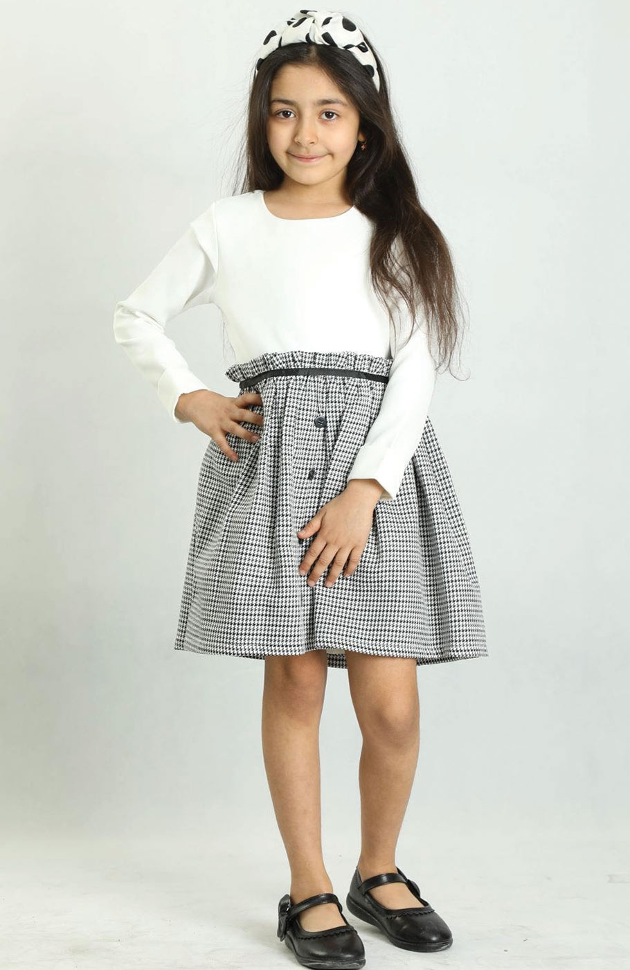 پیراهن آستین بلند طرح بلوز و دامن 