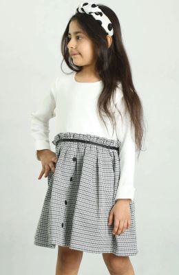 پیراهن آستین بلند طرح بلوز و دامن 