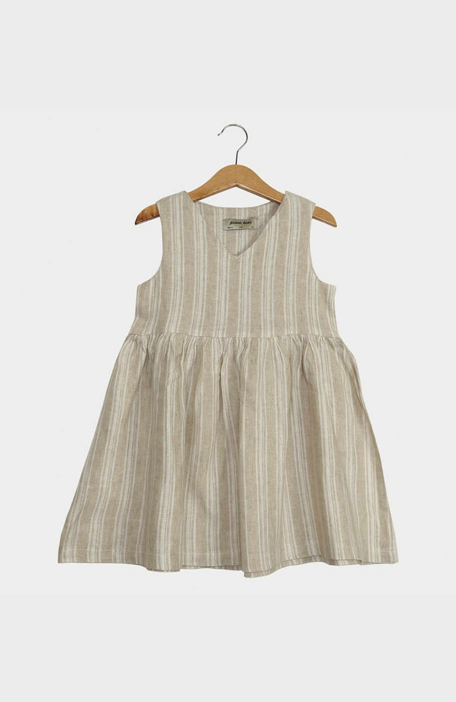 پیراهن لینن راه راه یقه هفت