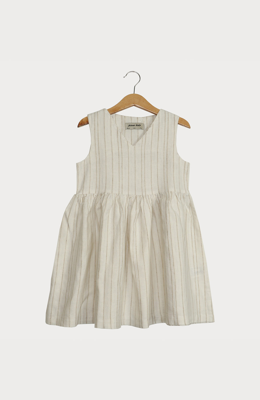 پیراهن لینن راه راه یقه هفت