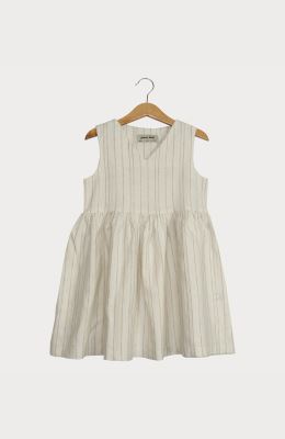 پیراهن لینن راه راه یقه هفت