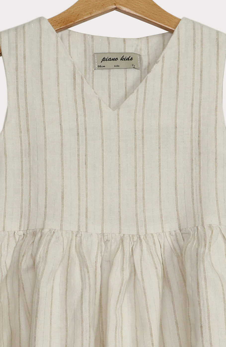 پیراهن لینن راه راه یقه هفت