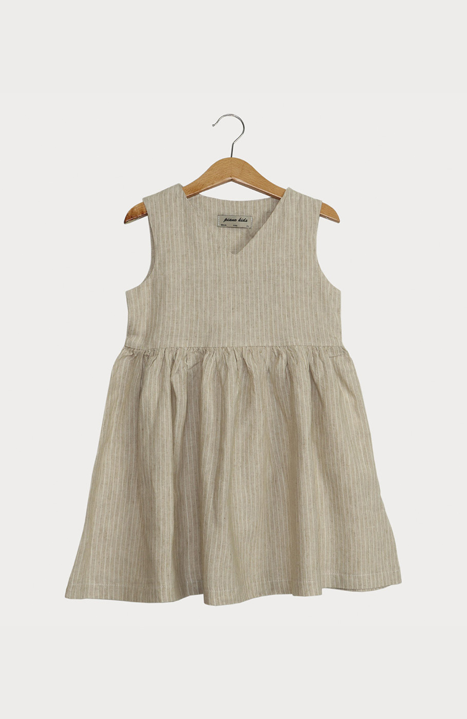 پیراهن لینن راه راه یقه هفت