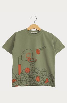 تیشرت یکرو لایکرا آستین افتاده