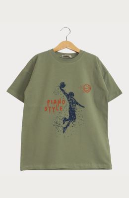 تیشرت یکرو لایکرا آستین افتاده