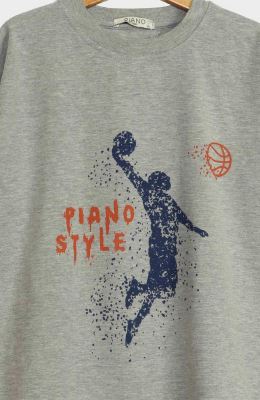 تیشرت یکرو لایکرا آستین افتاده