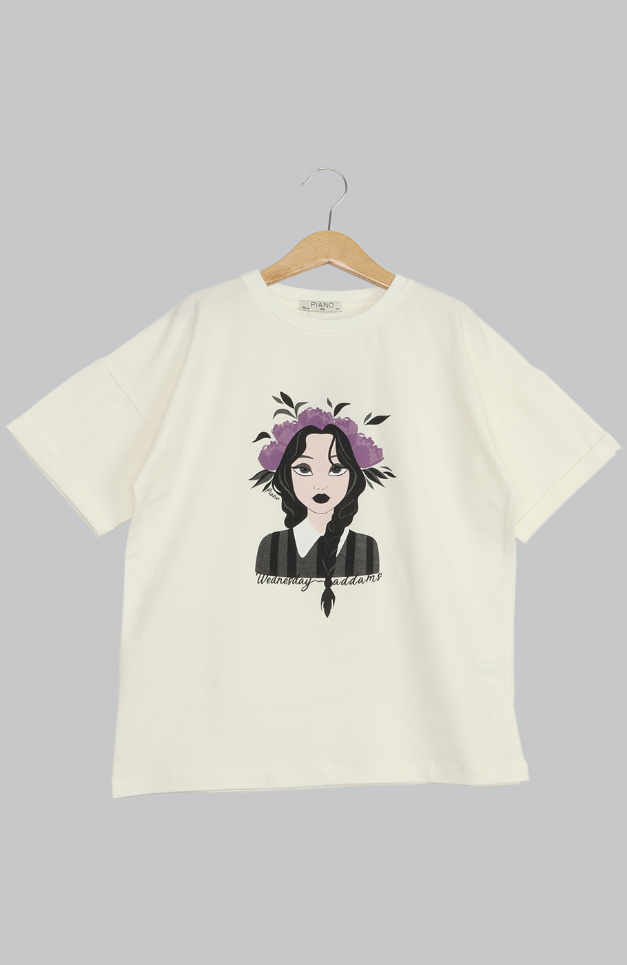 تیشرت یکرو لایکرا آستین افتاده پاکتی