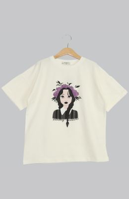 تیشرت یکرو لایکرا آستین افتاده پاکتی