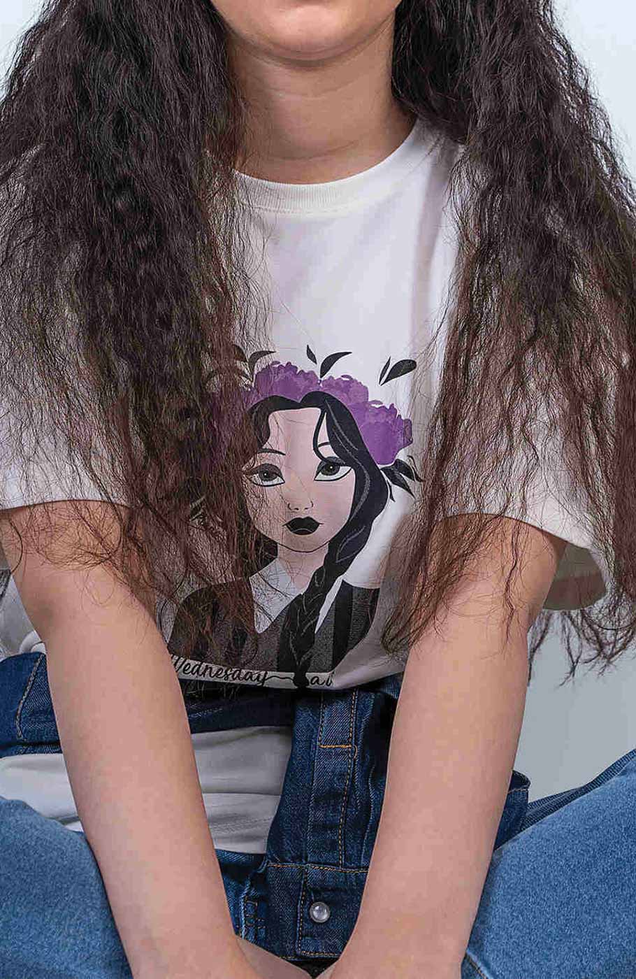 تیشرت یکرو لایکرا آستین افتاده پاکتی