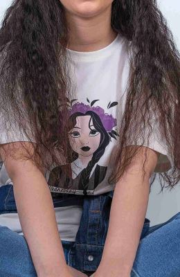 تیشرت یکرو لایکرا آستین افتاده پاکتی