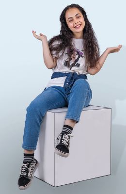 تیشرت یکرو لایکرا آستین افتاده پاکتی