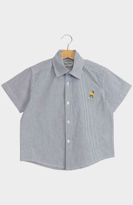 شومیز نساجی ساده بافت راه راه ریز آستین کوتاه