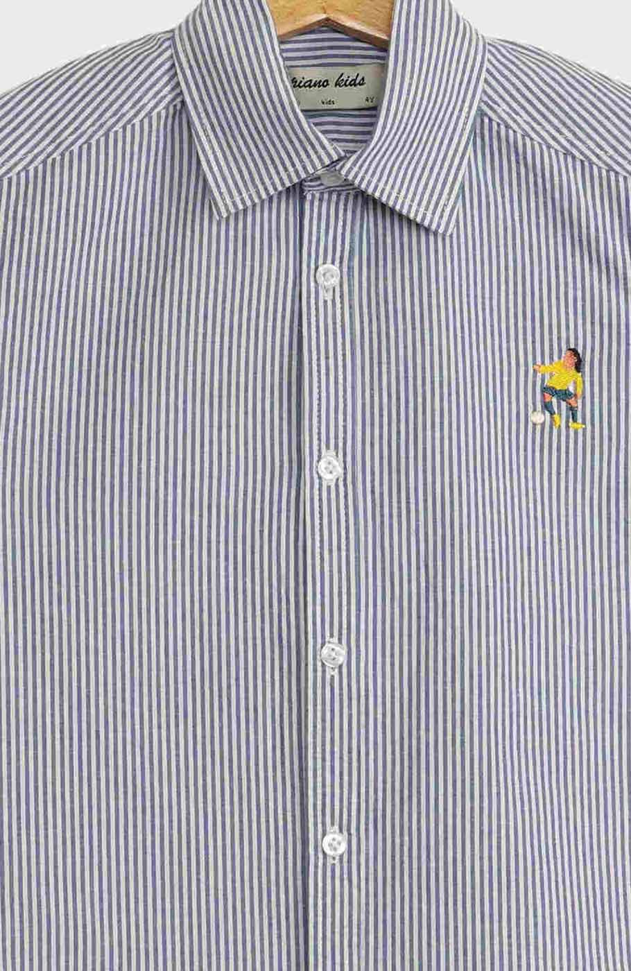 شومیز نساجی ساده بافت راه راه ریز آستین کوتاه