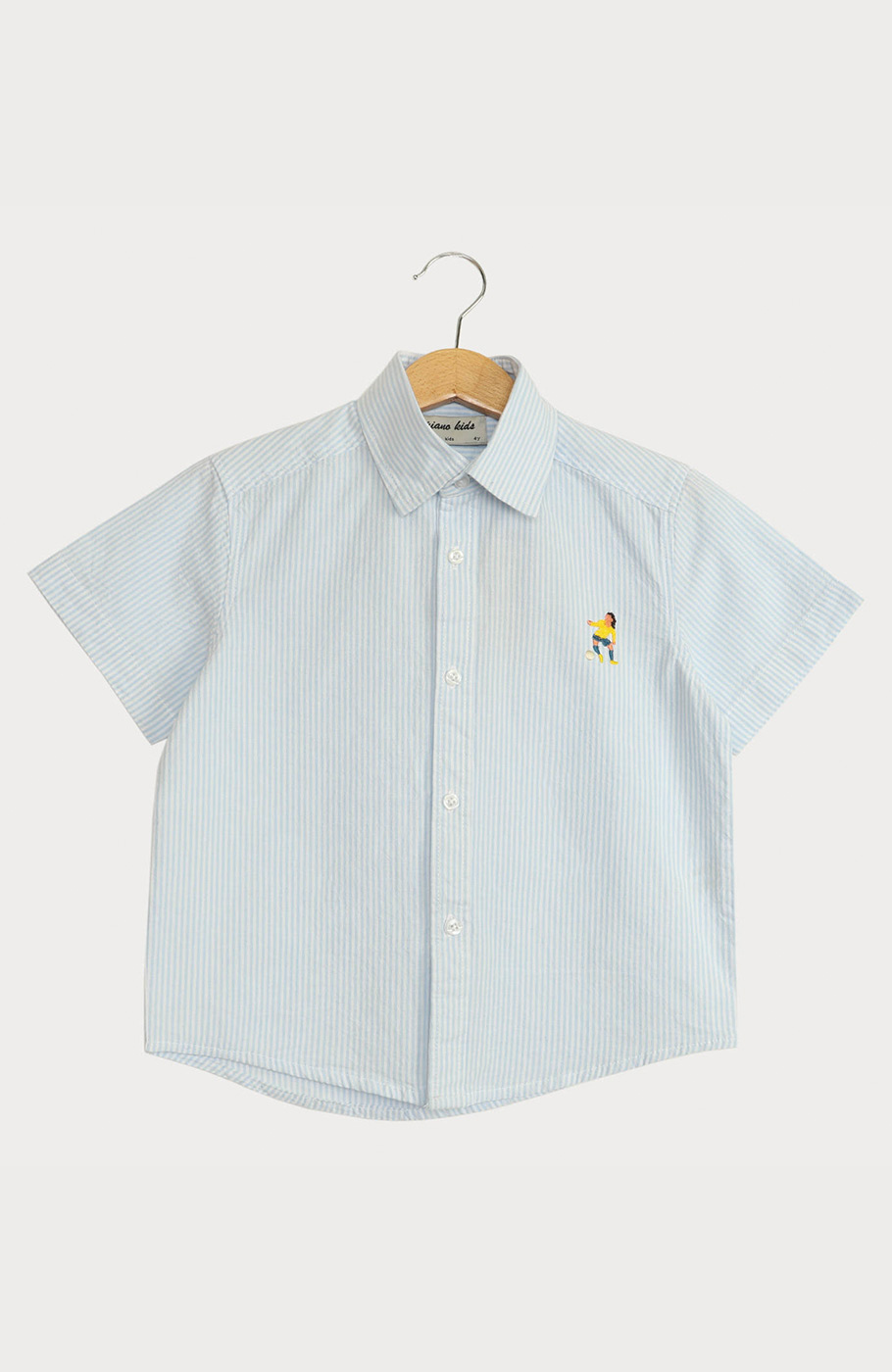 شومیز نساجی ساده بافت راه راه ریز آستین کوتاه