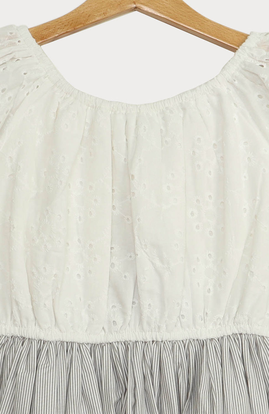 پیراهن آستین حلقه ای یقه قایقی