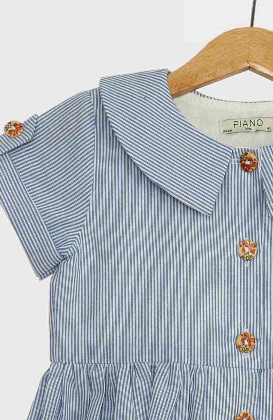 پیراهن آستین کوتاه دکمه دار یقه ب ب