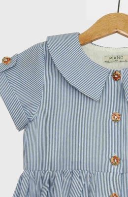 پیراهن آستین کوتاه دکمه دار یقه ب ب