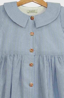 پیراهن آستین کوتاه دکمه دار یقه ب ب