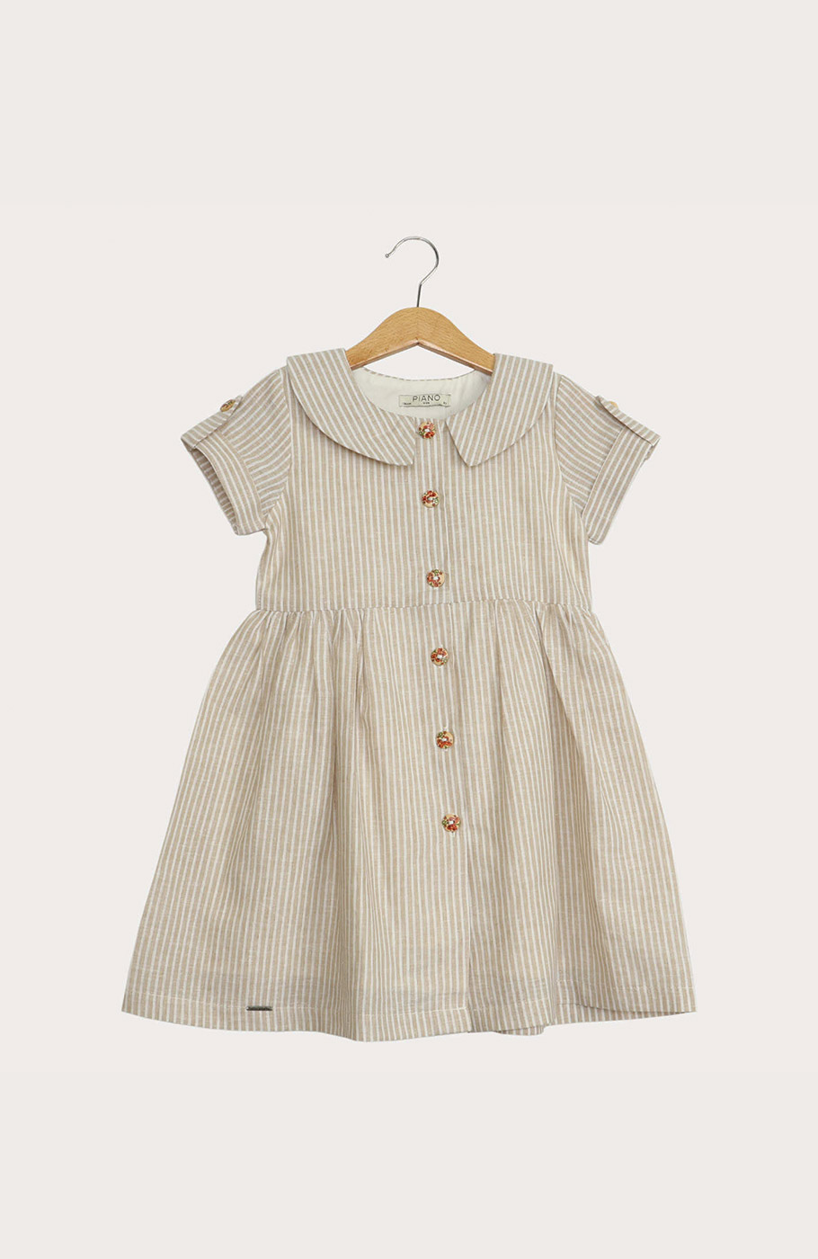 پیراهن آستین کوتاه دکمه دار یقه ب ب