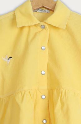 شومیز مخمل کبریتی آستین بلند چین دار