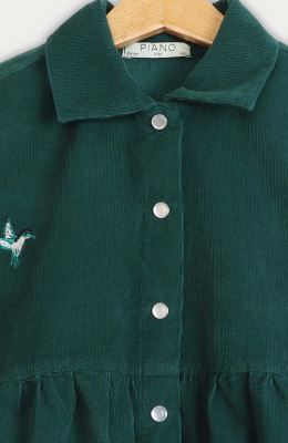 شومیز مخمل کبریتی آستین بلند چین دار