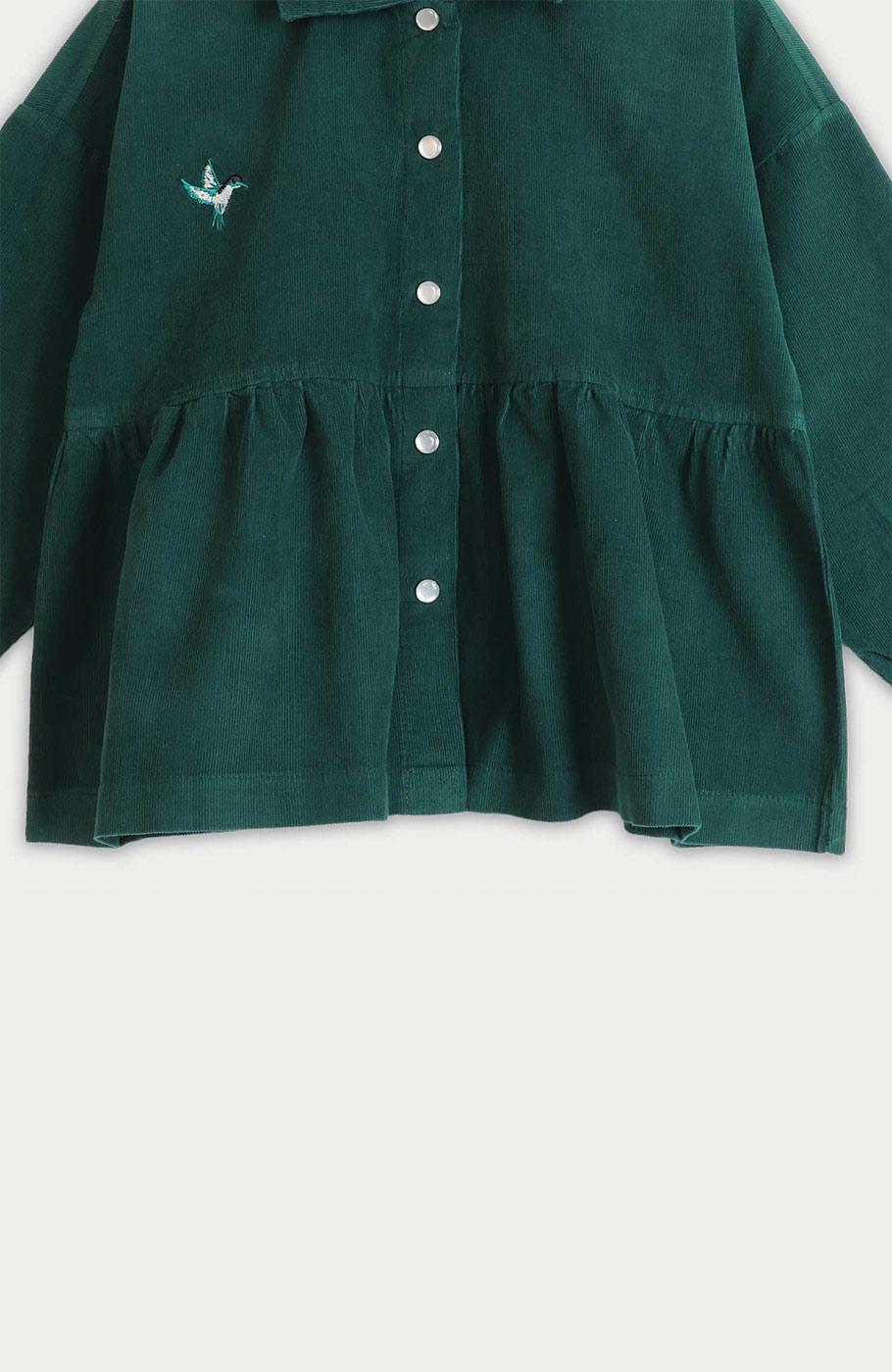 شومیز مخمل کبریتی آستین بلند چین دار