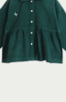 شومیز مخمل کبریتی آستین بلند چین دار