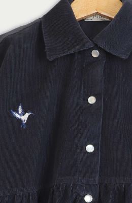 شومیز مخمل کبریتی آستین بلند چین دار