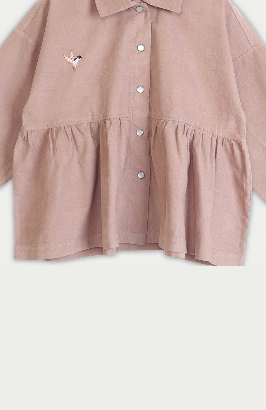 شومیز مخمل کبریتی آستین بلند چین دار