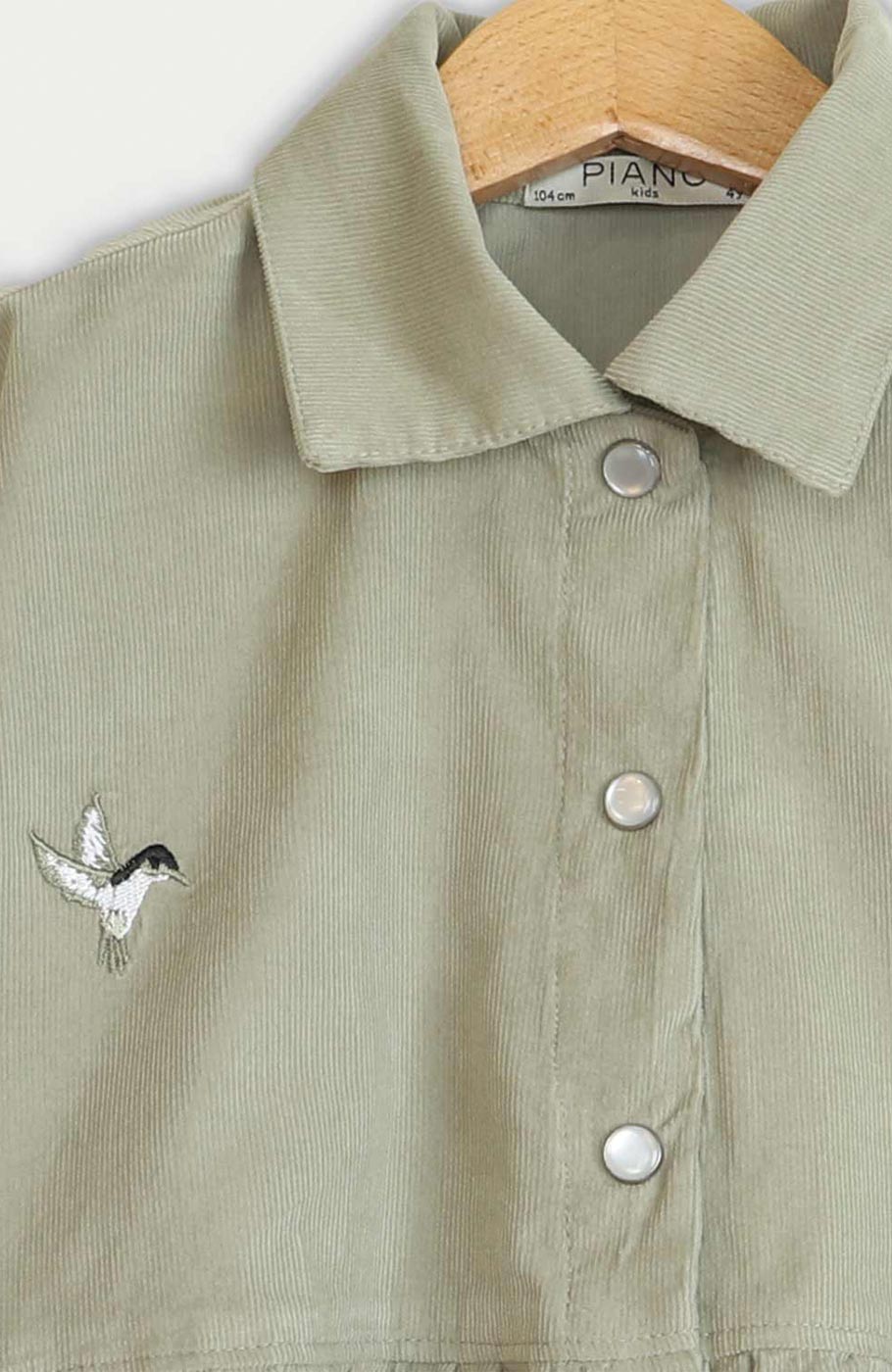 شومیز مخمل کبریتی آستین بلند چین دار