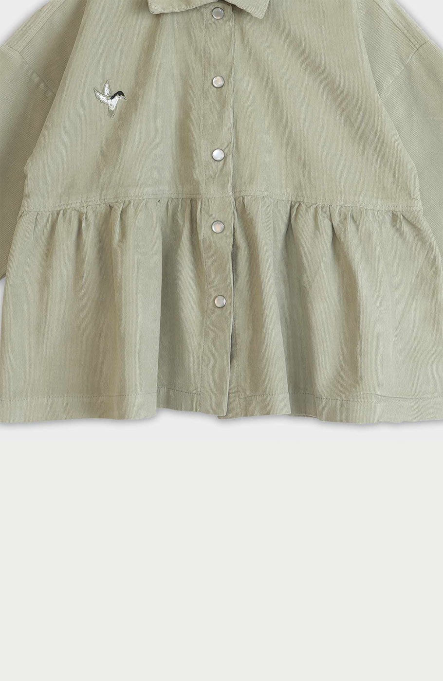 شومیز مخمل کبریتی آستین بلند چین دار