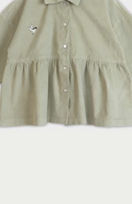 شومیز مخمل کبریتی آستین بلند چین دار