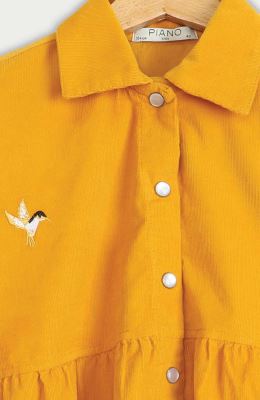 شومیز مخمل کبریتی آستین بلند چین دار