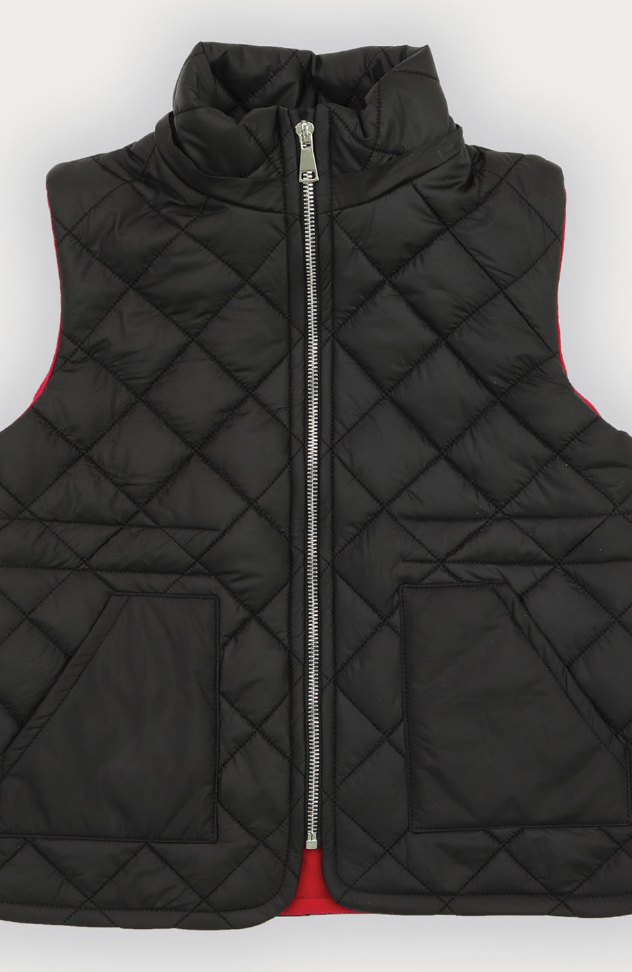 ژیله پافر کوتاه طرح لوزی با کلاه جدا شونده