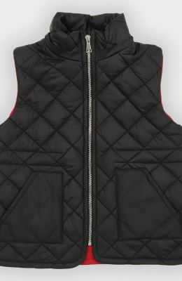 ژیله پافر کوتاه طرح لوزی با کلاه جدا شونده